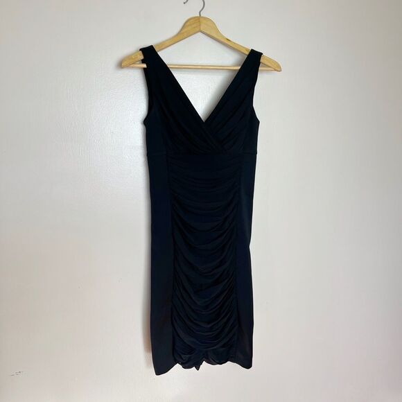 CLEARANCE! Black WHBM Ruched LBD Size 2 - Picture 1 of 5